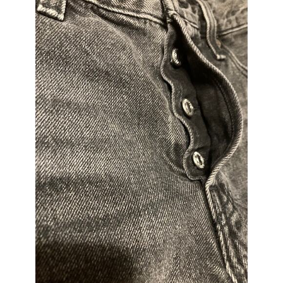 Levis 501 Distressed Black Denim Shorts - Size 28 - Picture 4 of 8